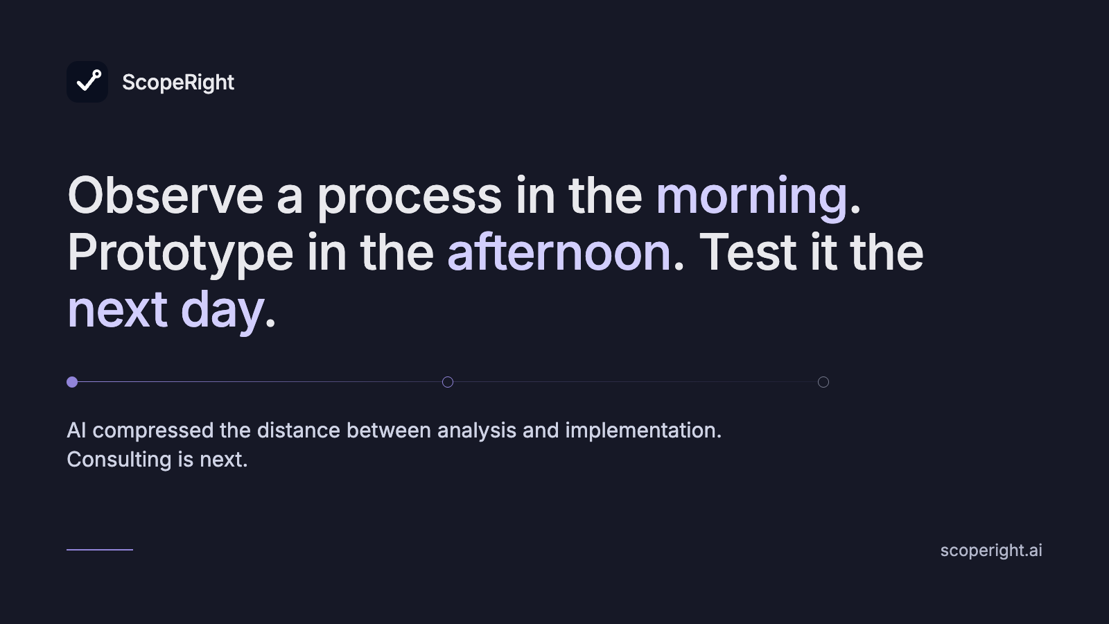 Observe a process in the morning, prototype in the afternoon, test it the next day — AI compresses the distance between analysis and implementation